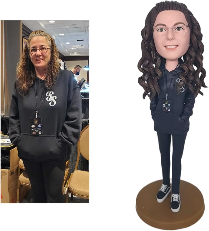 Figura de Arcilla Personalizada para Mujer Totalmente Personalizable con Texto Grabado