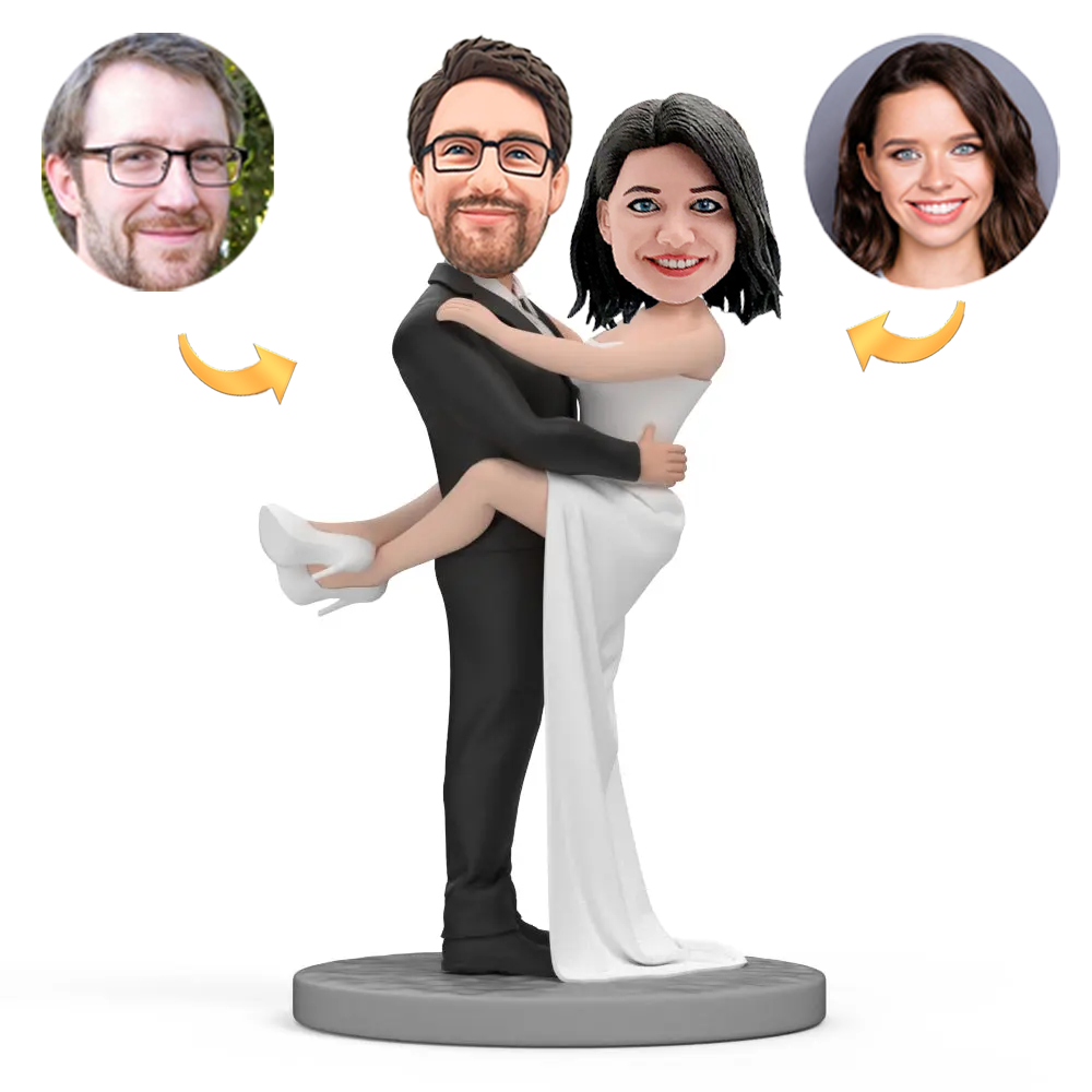Pareja Humorística Bailando Muñecos Pastel Boda Personalizados de Su Foto