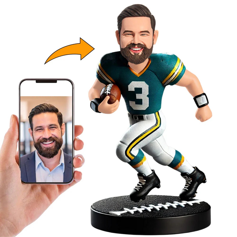 Atletas Corriendo con una Pelota de Rugby Muñecos en 3d Personalizados