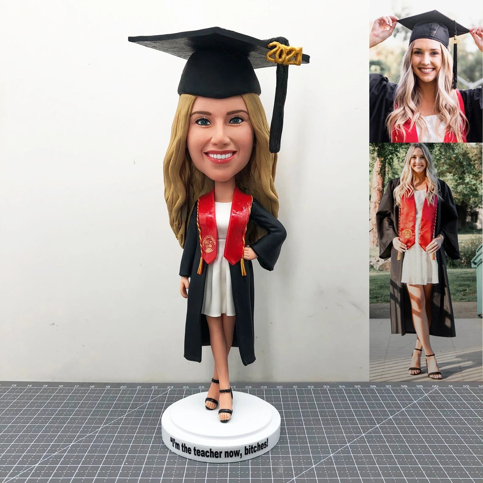 Muñecos 3D Personalizados Regalos para Graduación Mujer Totalmente Personalizado
