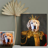 Personalized Pet Portrait Canvas King Dog Cat Portrait Wall Art Decor Canvas