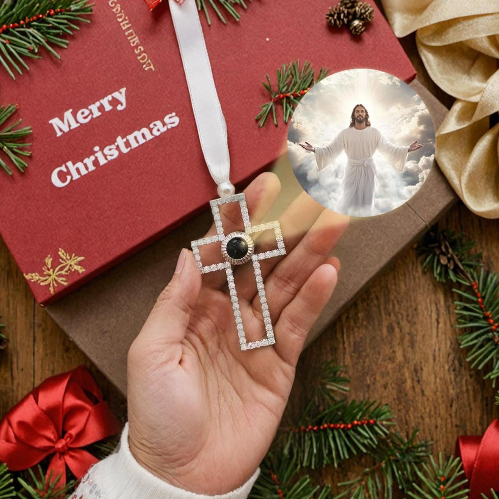 Adornos Navideños Personalizados Adorno Caseo Árbol Navidad con Foto de Proyección Regalos de Navidad