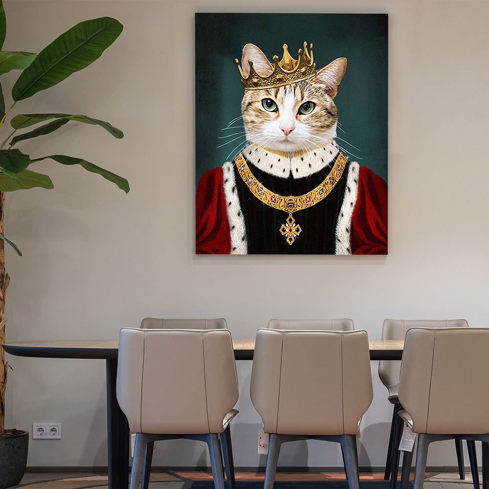 Custom Pet Canvas King Dog Cat Portrait Wall Art Decor Canvas