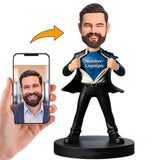 Figuras 3d Personalizadas Superhombre en Traje con Tu Nombre o Logotipo Personalizado