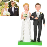 Pareja Enamorada Figura de Bobblehead Personalizada con Texto Grabado