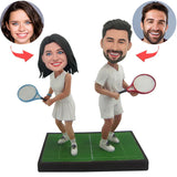 Pareja Jugando Tenis Muñecos Personalizados 3d Regalos para Pareja