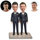 Pareja LGBT en Ropa Formal Figuras 3d Personalizadas con Base Grabado