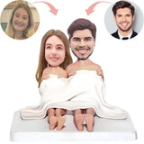 Pareja Durmiendo sin Ropa Figuras Personalizadas 3d a Partir de Fotos con Base Grabado