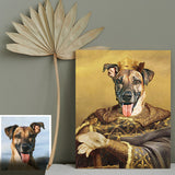 Custom King Pet Portrait Canvas Personalized Animal Portrait Wall Art Decor Canvas