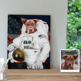 Custom Pet Astronaut Portrait Canvas Personalized Animal Portrait