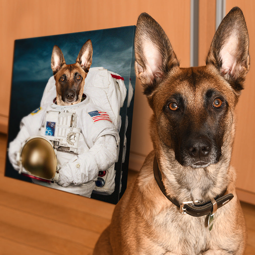 Custom Pet Animal Astronaut Portrait Canvas Personalized Animal Portrait