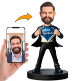 Figuras 3d Personalizadas Superhombre en Traje con Nombre o Logotipo