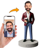 Figuras Personalizadas 3d a Partir de Fotos con Texto Grabado Hombre Romántico Bebiendo Vino Tinto