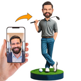 Hombre de Negocios con Palos de Golf Figuras Personalizadas con Base Grabado para Regalar