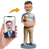 Hombre Barriga de Cerveza Bebiendo Cerveza Figuras Personalizadas 3d a Partir de Fotos