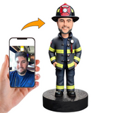 Bombero Heroico Figuras Personalizadas Profesiones con Texto Grabado