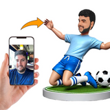 Jugador de Fútbol Arrodillándose para Celebrar Figuras Personalizadas con Texto Grabado para Regalar