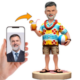 Hombre Vestido con Camisa Hawaiana de Vacaciones Muñecos en 3d Personalizados