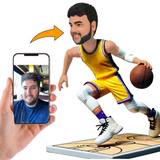 Jugador de Baloncesto Corriendo Mini Esculturas Personalizadas 3d con Base Grabado