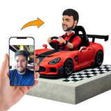 Hombre Conduciendo un Auto Deportivo Rojo Figuras 3d Personalizadas Regalos para Novios