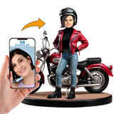 Regalos para Mujeres Amantes de la Moto Figuras 3d Personalizadas con Texto Grabado