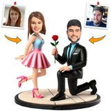 Hombre Proponiendo Matrimonio con Rosas Figuras Personalizadas 3d a Partir de Fotos Regalo de San Valentín