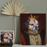 Custom King Pet Portrait Canvas Personalized Animal Portrait