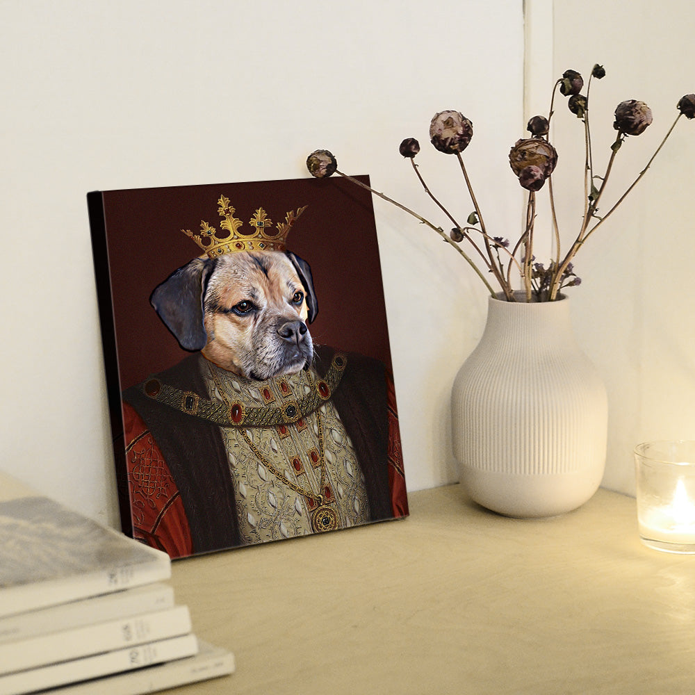 Custom King Pet Portrait Canvas Personalized Animal Portrait