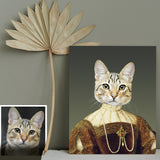 Custom Pet Portrait Canvas Dog Cat Renaissance Style on Canvas Wall Art Decor Mothers Day Gift