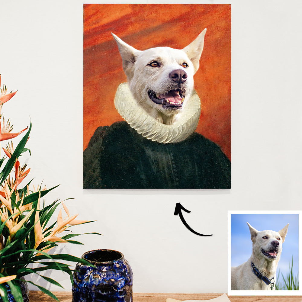 Customized Pet Portrait Painting Royal Medieval Renaissance Wall Art Funny Dog Portrait