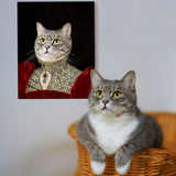 Personalized Pet Portrait Framed Canvas Dog Cat Renaissance Style on Canvas Wall Art Decor